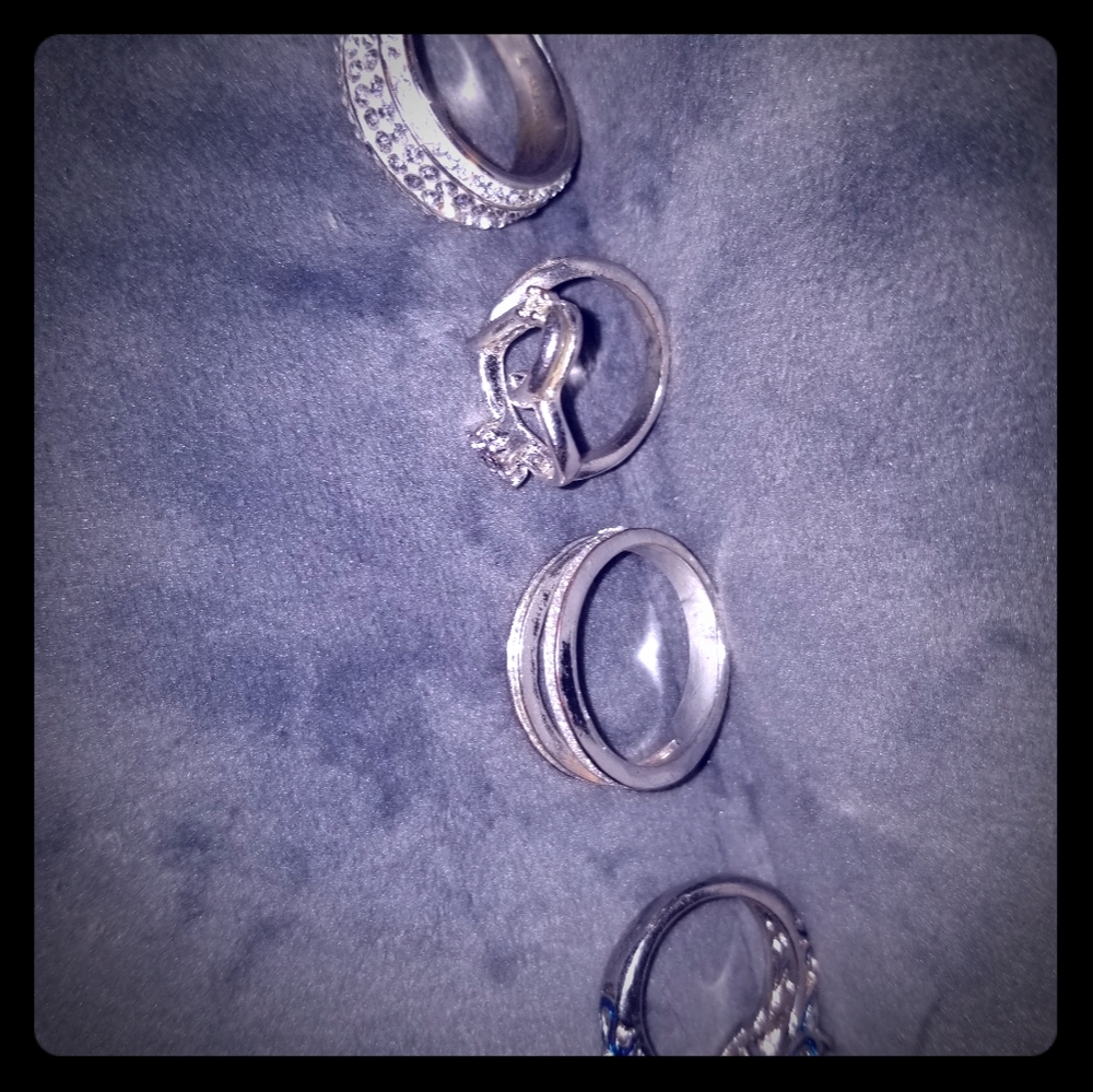 Several silver rings